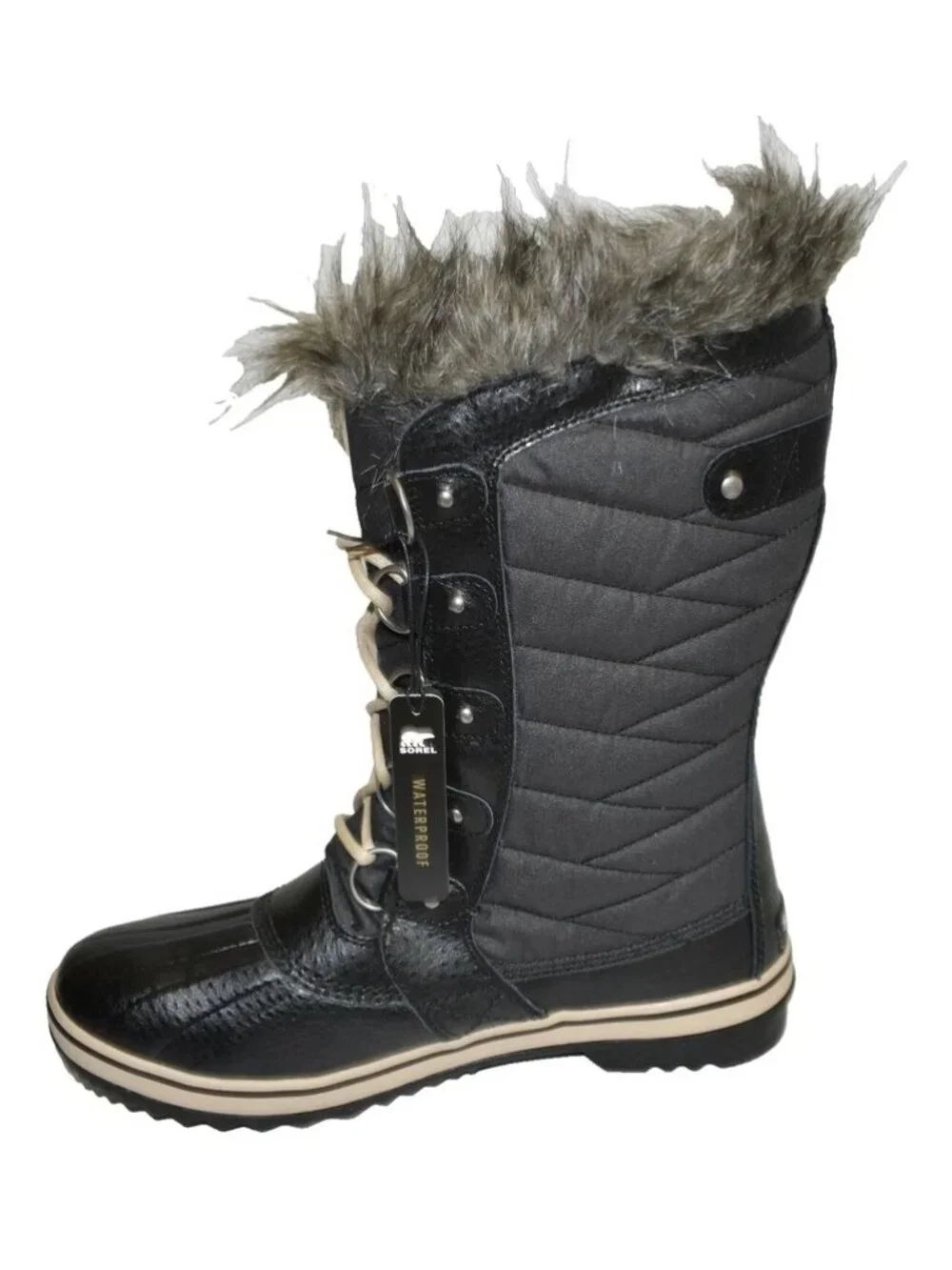 New! Sorel Tofino II Waterproof Boot Black Canvas & Leather Size 11 NL 2332-012